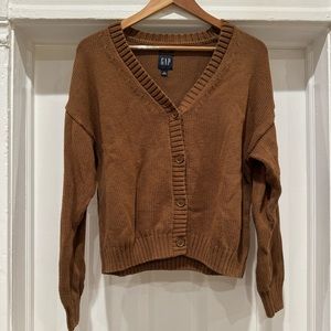 Brown Button-Front Cardigan